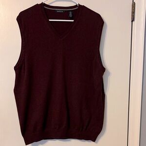 Van Heusen Men’s V-Neck Sweater Vest in Rich Burgundy